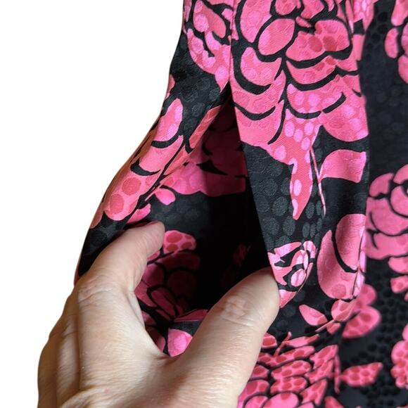 Vintage Valentino Night Silk Fuschia Rose Skirt w/ Pockets Size 0 - Picture 8 of 16